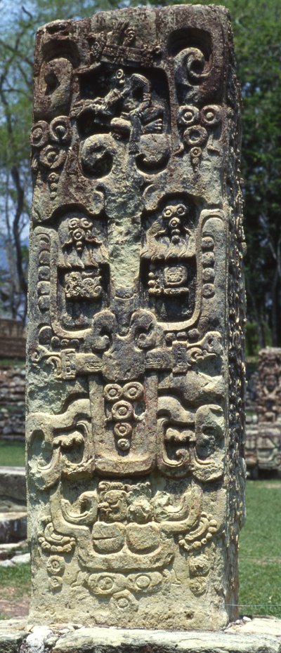 Back of Stela B, Copan, Late Classic Period, 731 AD by Mayan